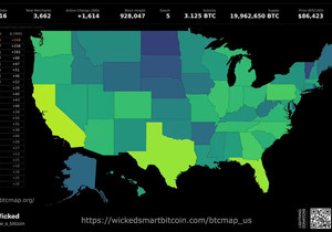 미국 내 비트코인 채택 지도