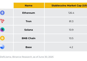바이낸스 리서치에 따르면 2025년 기준, 솔라나는 스테이블코인 시총이 약 110억 달러로 BNB 체인을 제…