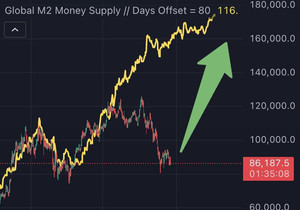 폭락은 일시적이다. 글로벌 M2는 폭증 중.