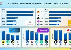 주요 생태계별 주간 가격 변동률 상위 토큰