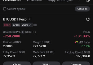72,352달러에 비트 숏 잡았다. 청산가는 16.3만 달러. 여기서 청산 당하면 우리 다 부자 된 거지 :…