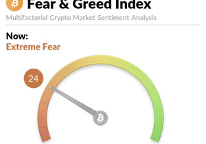 속보) 비트코인 공포·탐욕 지수 24로 하락, 극단적 공포