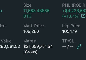 내가 역대 최대 규모인 12억 6천만 달러짜리 비트코인 롱 포지션(마진 3,160만 달러) 보유자임.