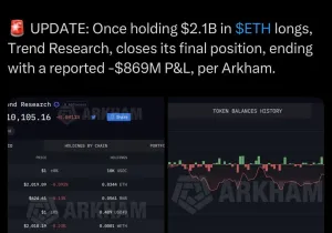 이더리움 21조 롱 포지션 고래 결국 손절하고 나감