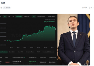 트럼프 내부자 지갑 또다시 숏포지션 탔다