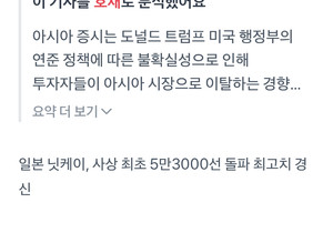 코인와이 닛케이 지수 버그인줄 알았는디