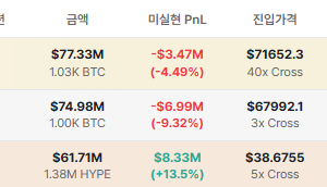 1등,2등 고래가 숏 포지션인게 쎄하다