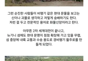 비행기를 처음타본 원시인들