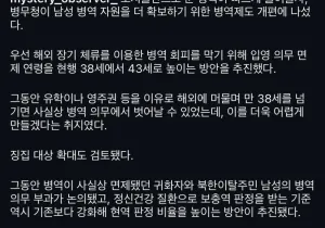 남자 군대 43세까지 가도록 검토
