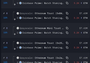 그레이스케일, 102,400 ETH 스테이킹 완료