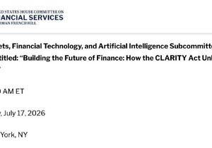 미국 하원, CLARITY 법안 청문회 개최 예정